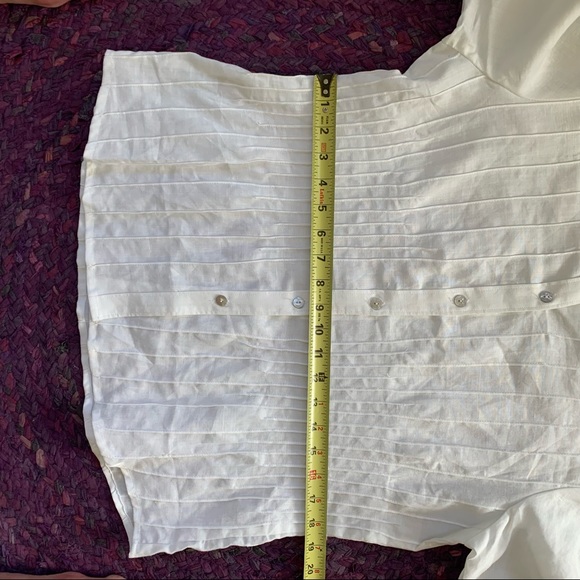 Appraisal button up linen white shirt size L - Picture 2 of 9